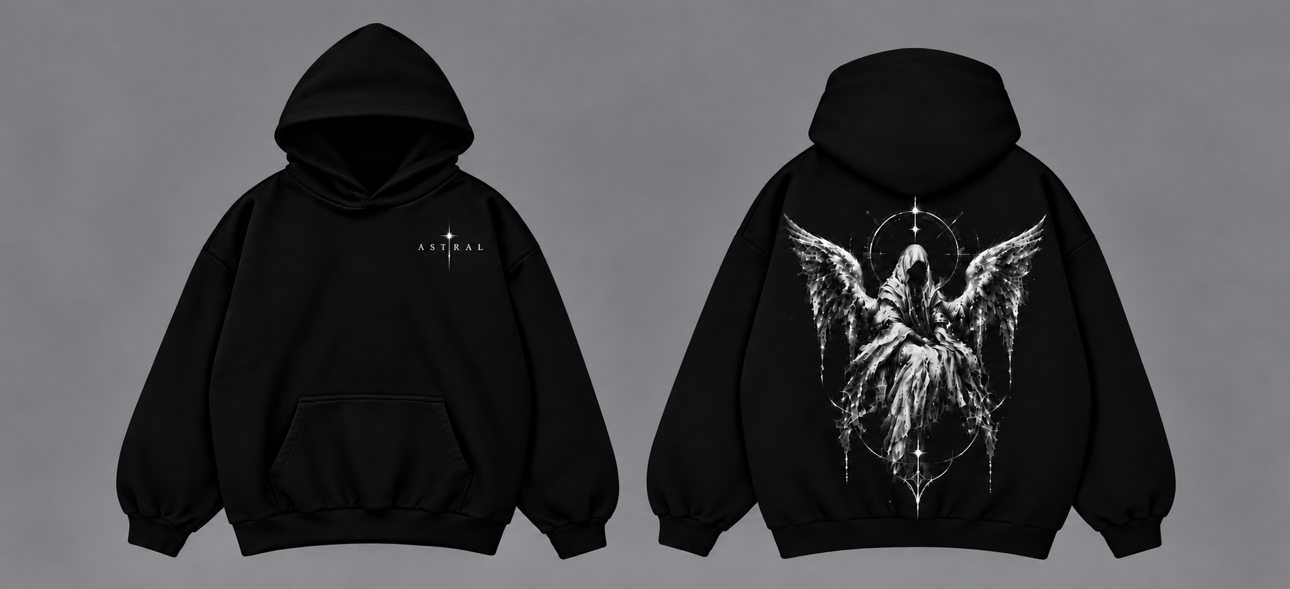 ASTRAL Angel Hoodie front and back